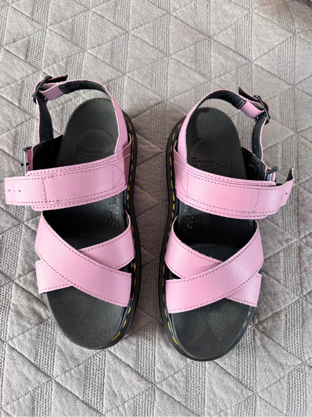 Dr. Martens Pink Leather Strap Sandals